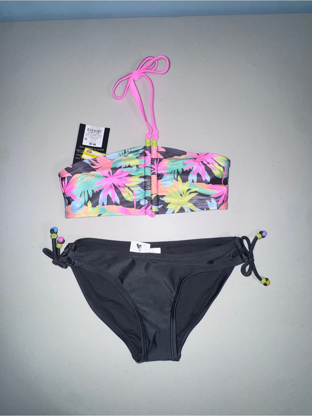 Art Class Girls 8 (M) A Trip to Paradise floral bandeau bikini set